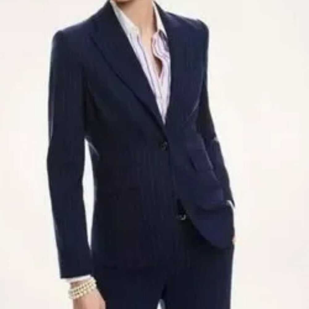 Brooks Brothers Catherine Pin Stripe Wool Blazer